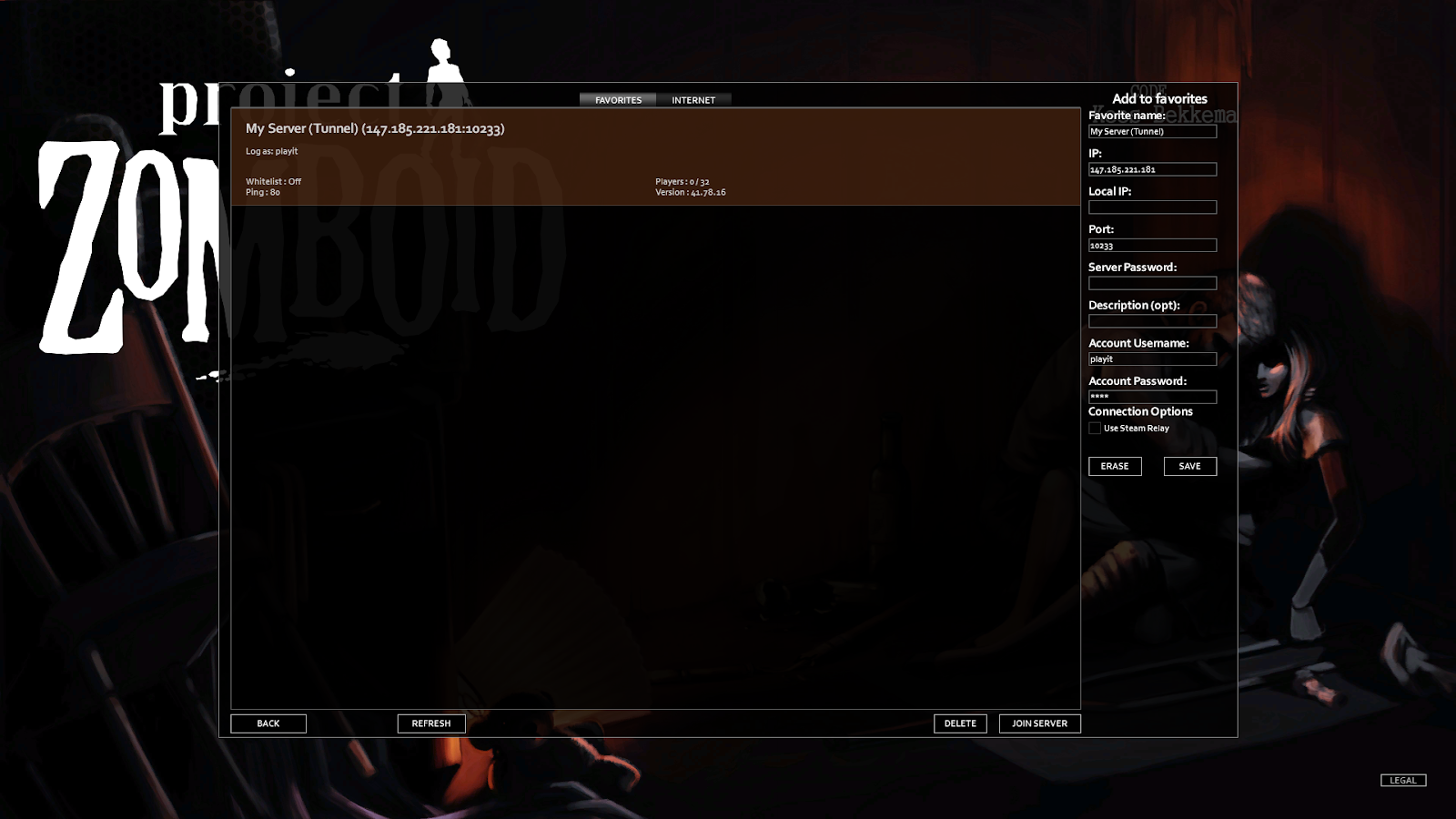 Joining the server